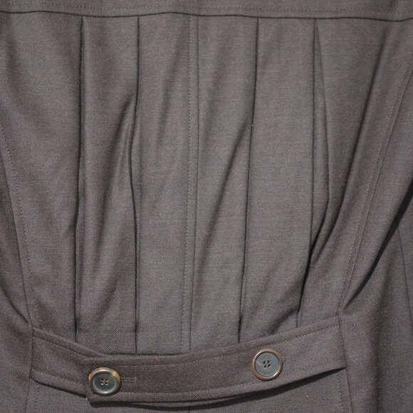 Asprey Brown Wool Blend Pleated Back Women Blazer Jacket Size:4 - Picture 5 of 9